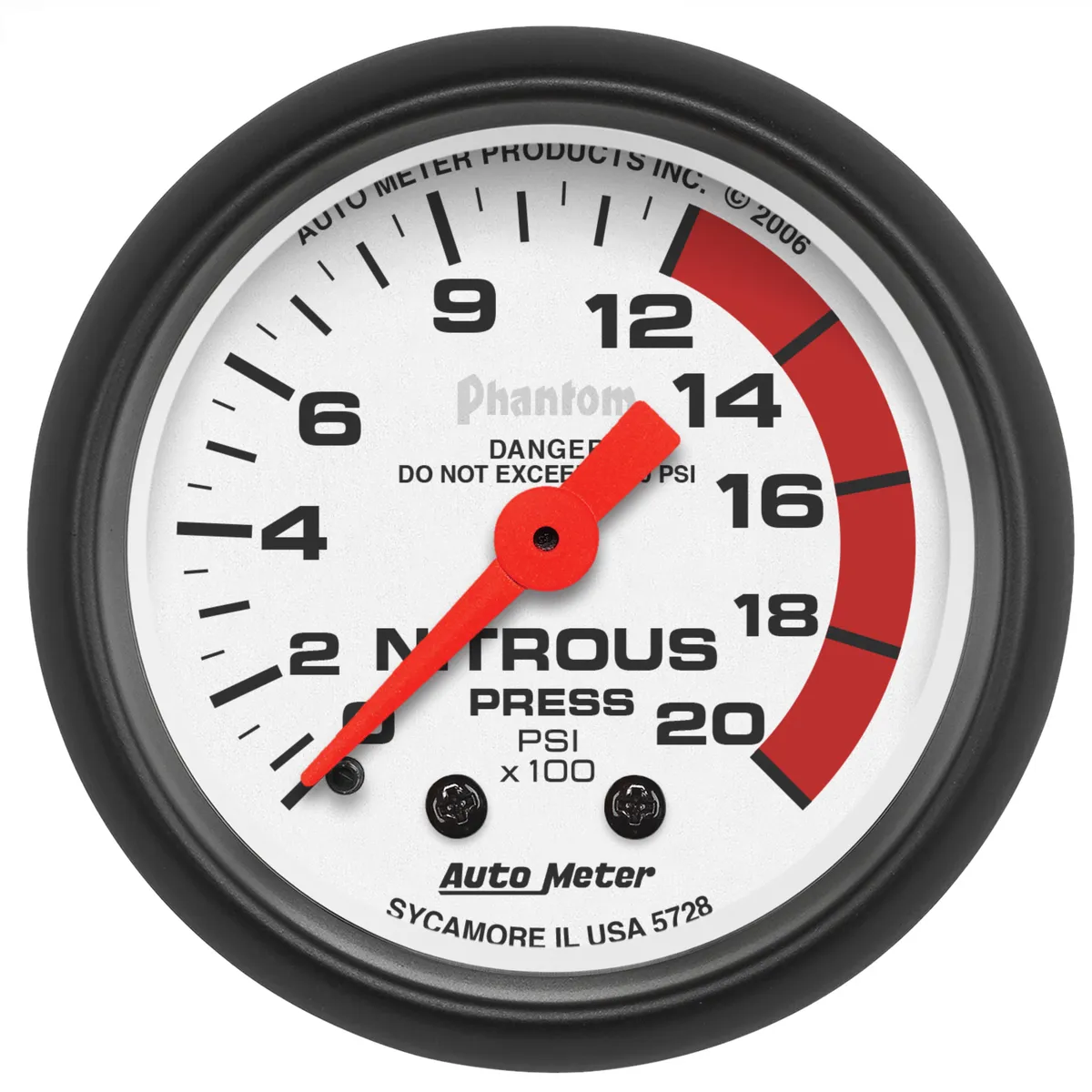 Gauge, Nitrous Pressure, 2 1/16", 2000psi, Mechanical, Phantom product image
