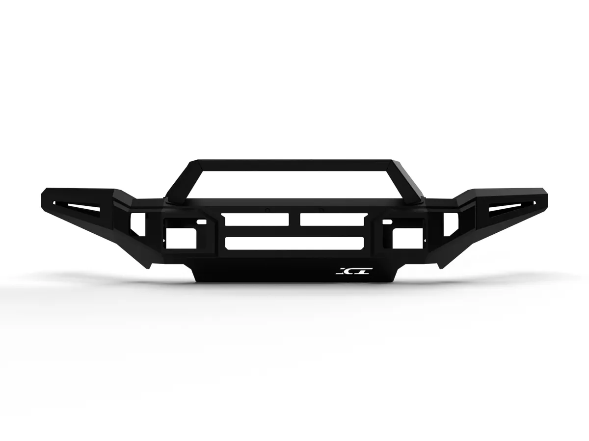Alumilite Front Bumper; w/ 3.5 in. Double Or Single Square Light Holes; w/ Bolt-On RT Series Light Bracket; Fits w/o Or w/ Parking Sensors; Retains Factory Tow Hooks; Non-Winch; product image