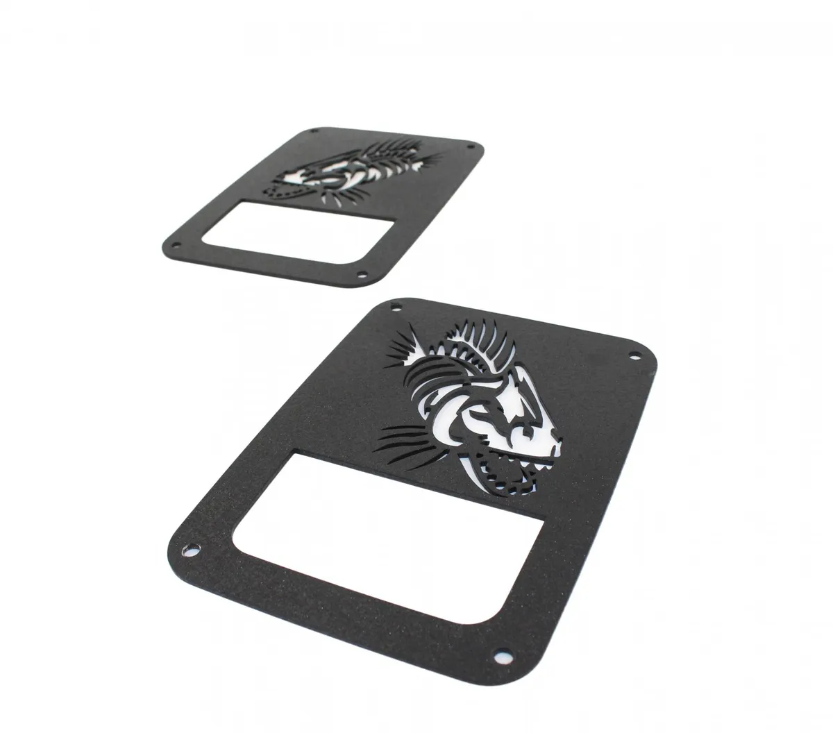 Jeep JK Tail Light Covers 07-18 Wrangler JK Black Textured Powdercoat Fishbone Offroad product image