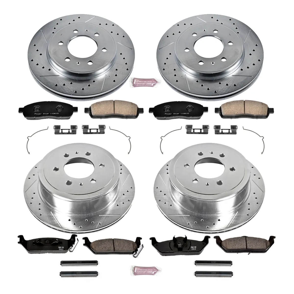 Z23 Evolution Sport Upgrade Kit: Drilled/Slotted Rotors; Carbon-Fiber Ceramic Pads W/Hardware product image