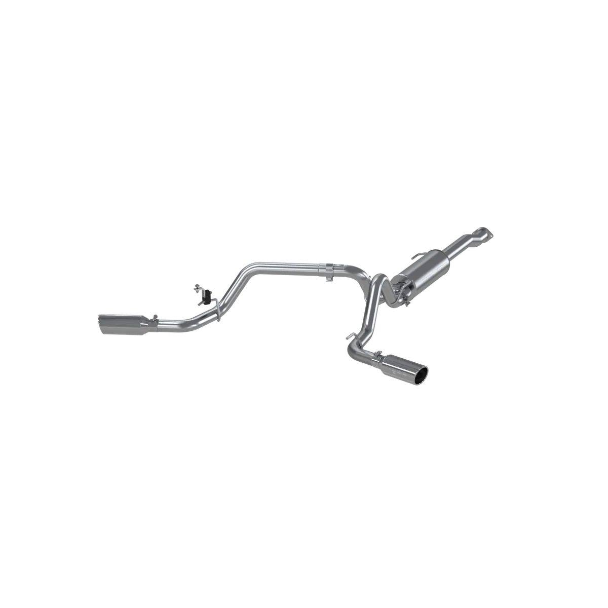 Armor Lite Cat Back Exhaust System; 3 in.; Incl. Ext. Pipe/Muffler/Tailpipe/Hardware/4 in. OD Tip; Dual Split Side Exit; Aluminized; product image