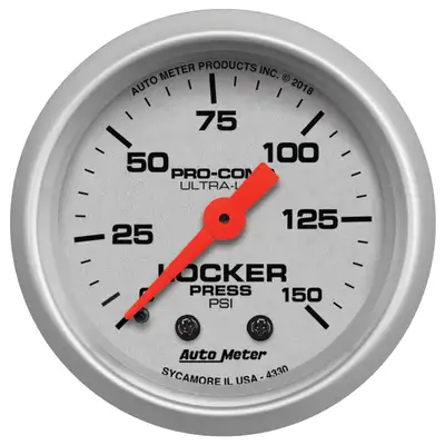AutoMeter Gauge Air Locker Pressure 21/16 Ultralite 150psi Mechanical