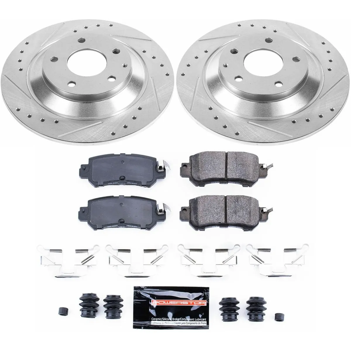 Z23 Evolution Sport Upgrade Kit: Drilled/Slotted Rotors; Carbon-Fiber Ceramic Pads W/Hardware product image