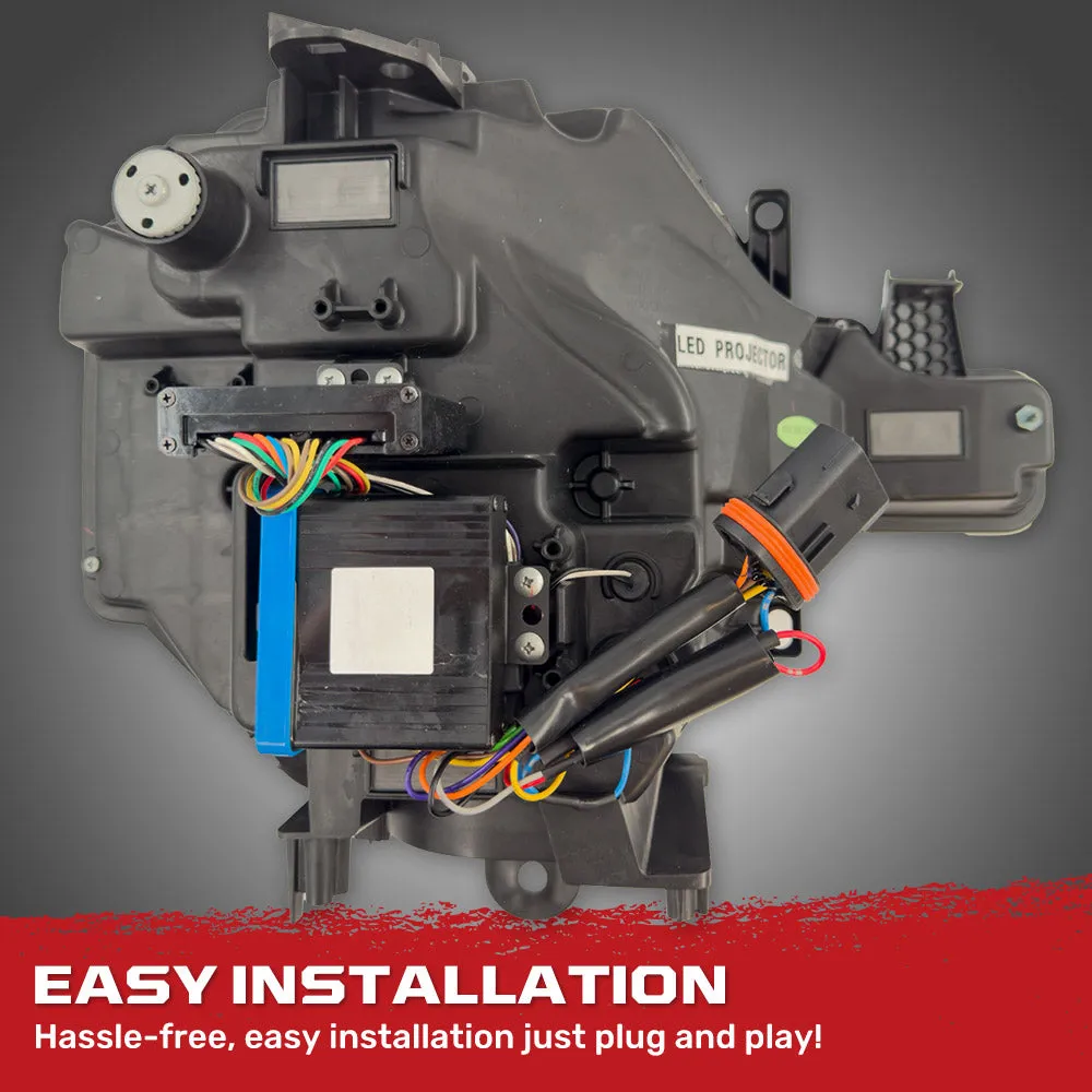 Recon Ford Bronco 21-24 LED Projector Headlights w Ultra High Power LED hi Low Beam White LED Scanning Turn Signals With Start-Up Lighting Sequence White LED Daytime Running Lights - Smoked / Black With White LED Turn Signals 264479bkwh product image