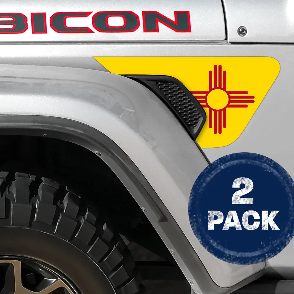 New Mexico State Flag 2pc Vinyl Fender Decal product image