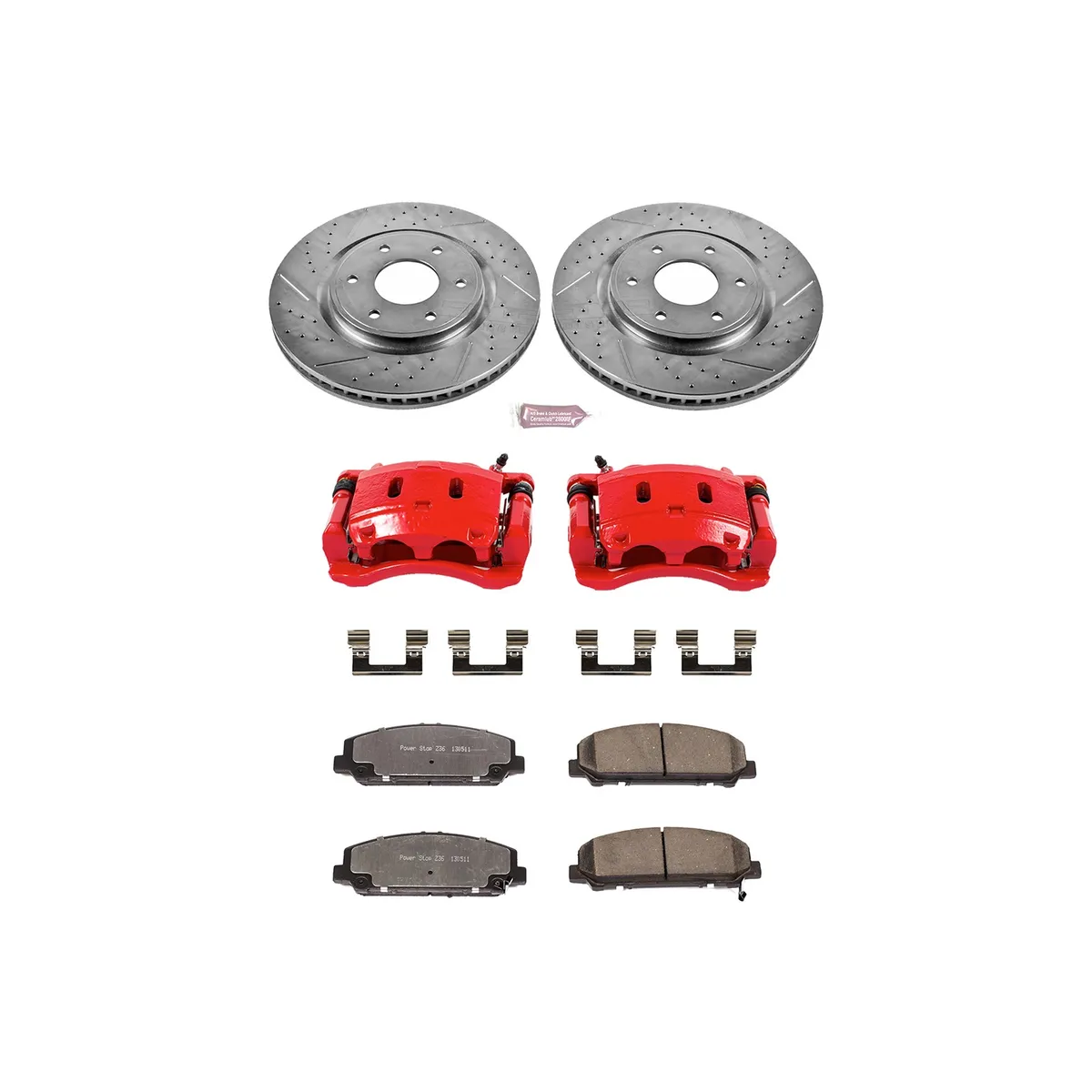 Z36 Truck/Tow Upgrade Kit: Drilled/Slotted Rotors; Carbon-Fiber Ceramic Pads; Powder Coated Calipers product image