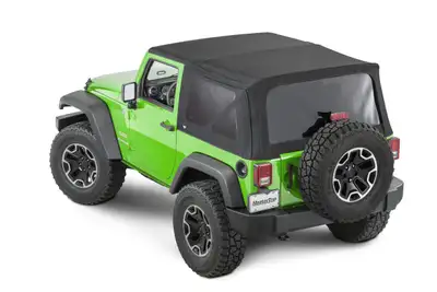 MasterTop Jeep JK Replacement Top Tinted Glass 07-12 Wrangler JK 2 Door Black MasterTwill MasterTop