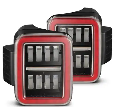 AlphaRex 19c Gladiator JT Nova Prismatic LED Tail Lights Blackred