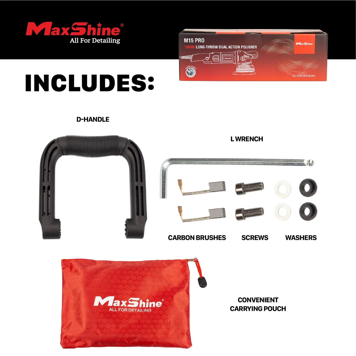 Dual Action Orbital Polisher | M15 Pro - 5in Plate, 15mm Throw, 1000W product image