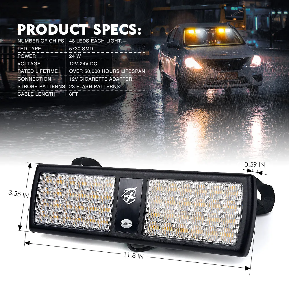 Dual Windshield Sun Visor Strobe Lights | Agent Series product image