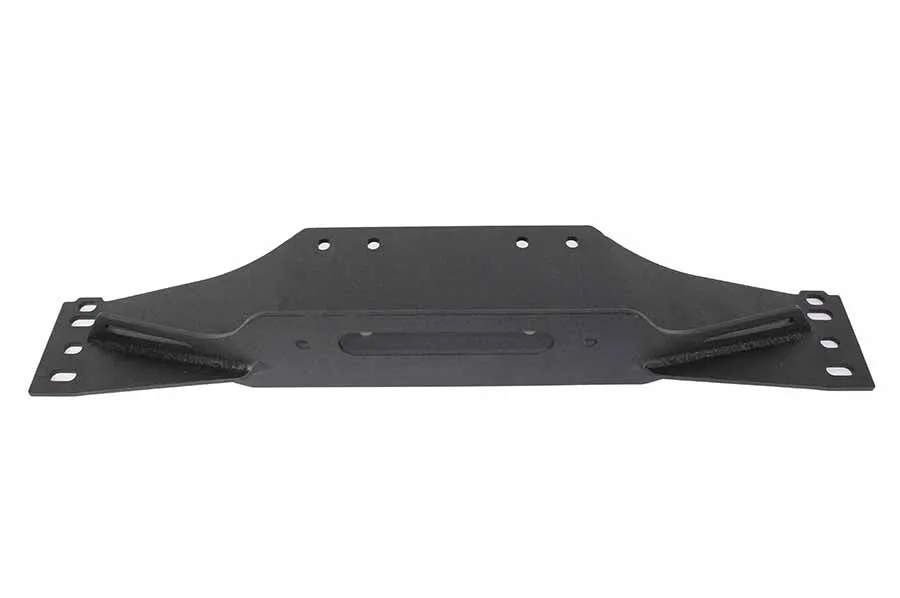 Jeep TJ Winch Plate Steel 97-06 Wrangler TJ Black Textured Powdercoat Piranha Series Fishbone Offroad product image