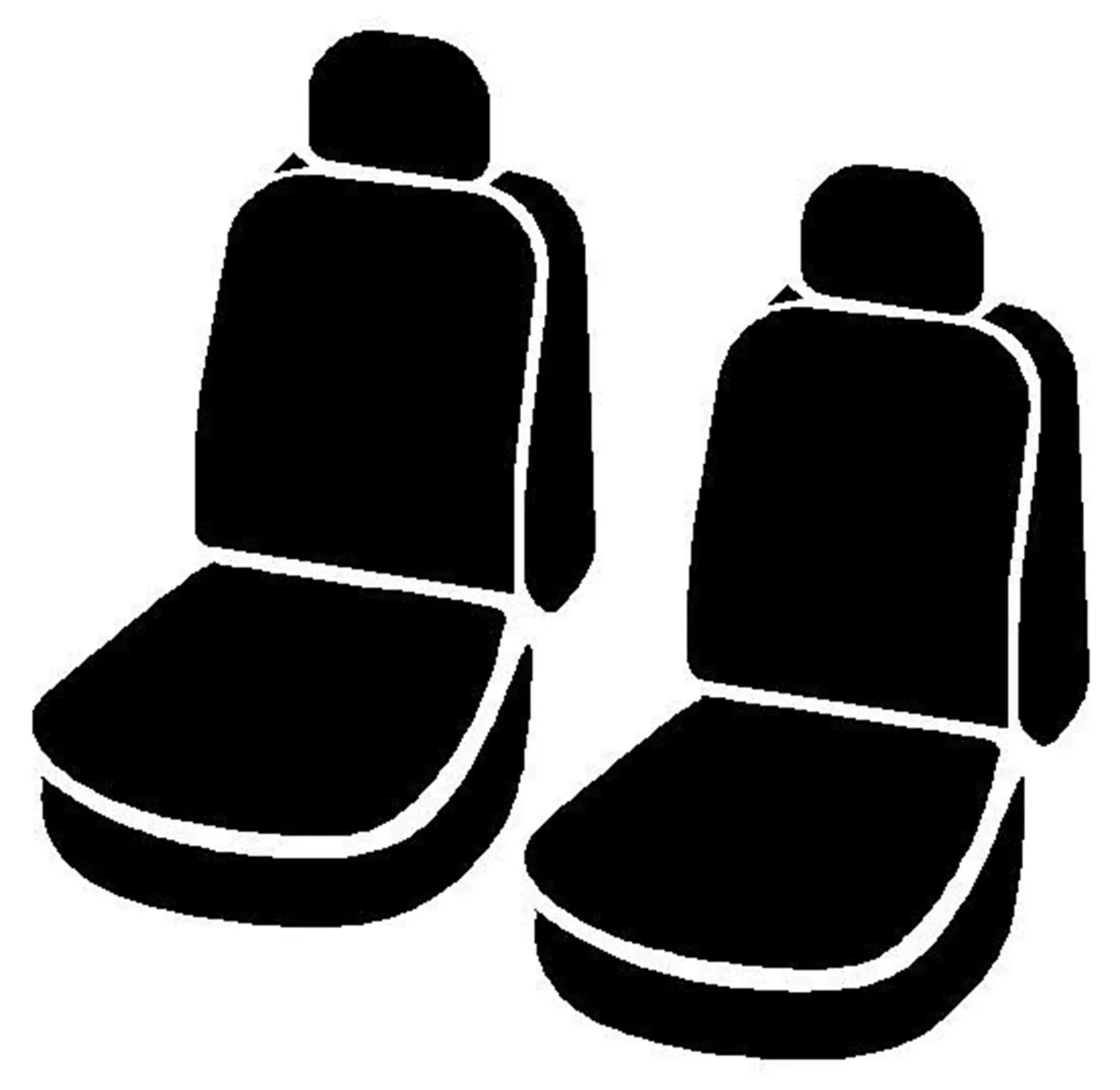 Seat Protector™ Custom Seat Cover; Poly-Cotton; Black; Bucket Seats; Adjustable Headrests; Side Airbags; product image