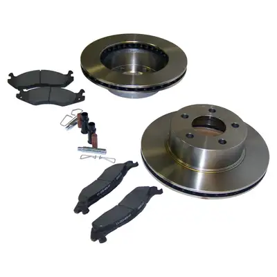 Crown Automotive Jeep Replacement 1984-1989 XJ Cherokee MJ Comanche w/ 4WD;1987-1989 YJ Wrangler;Includes Pads Rotors Springs Bushings & Pins