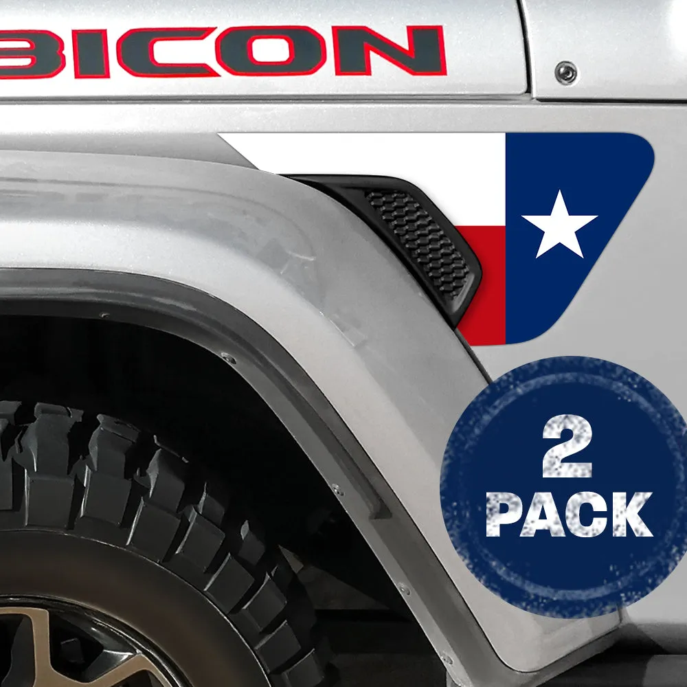 Texas State Flag 2pc Vinyl Fender Decal product image