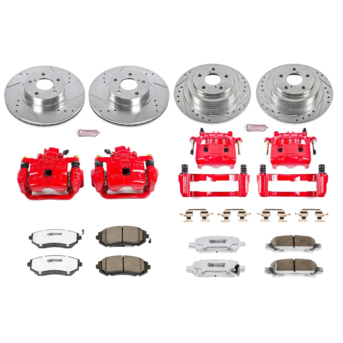 Z26 Street Warrior Upgrade Kit: Drilled/Slotted Rotors; Carbon-Fiber Ceramic Pads; Powder Coated Calipers product image