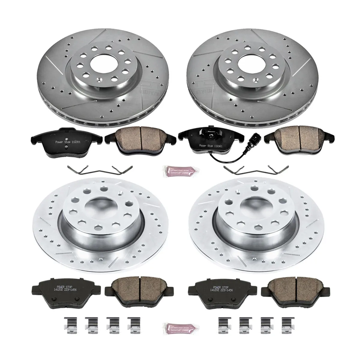 Z23 Evolution Sport Upgrade Kit: Drilled/Slotted Rotors; Carbon-Fiber Ceramic Pads W/Hardware product image