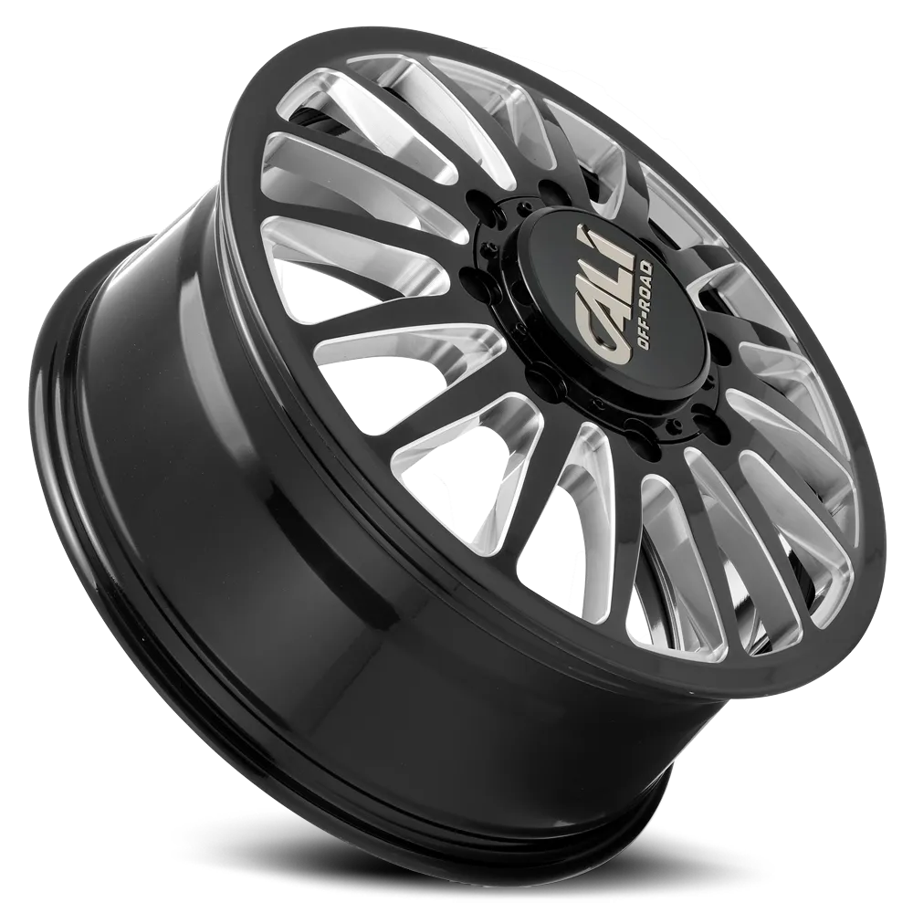 Dually Wheels Summit Dually 9110D GB 22x8.25 Milled Spokes Gloss Black 8 On 210 Bolt Pattern 115 Offset Cali Offroad Wheels product image