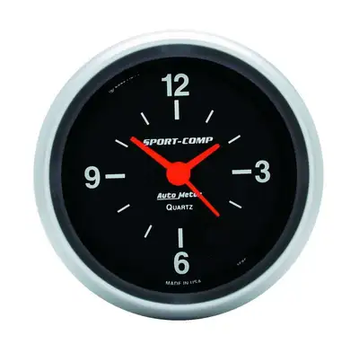 AutoMeter Gauge, Clock, 2 5/8", 12Hr, Analog, Sport-Comp
