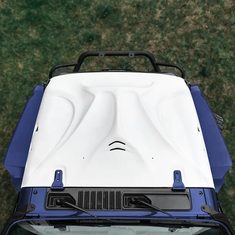 Jeep White Color Fiber Glass Hood with Vent for JL & JT | Beast Monster product image