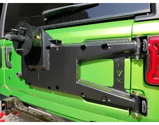 18c Wrangler Heavyduty Hinged Spare Tire Carrier Powder Coated Black product image