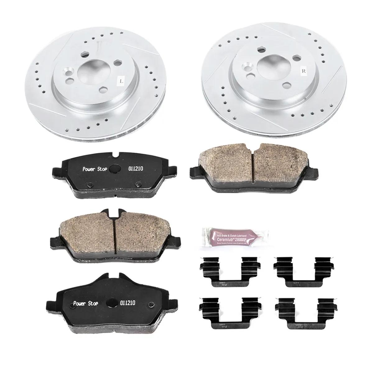 Z23 Evolution Sport Upgrade Kit: Drilled/Slotted Rotors; Carbon-Fiber Ceramic Pads W/Hardware; Pad Sensors product image