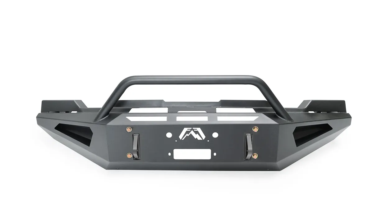 Fab Fours 20c Sierra 2500/3500 HD Red Steel Front Bumper With Prerunner Guard