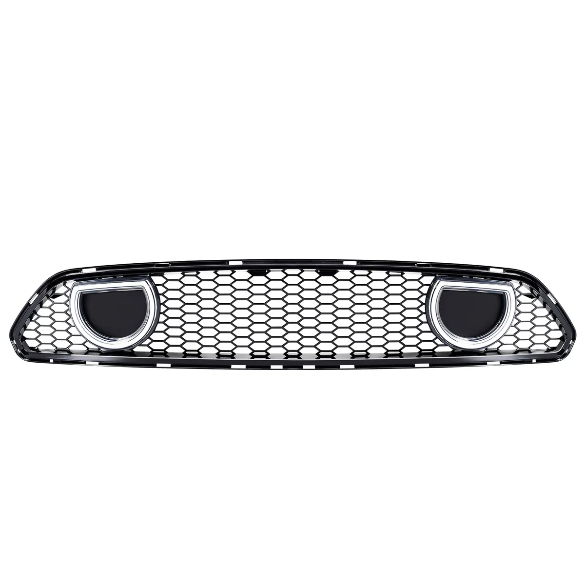 American Modified Amfmca00617 Mach 1 Style Upper Grille With LED DRL And Turn Signal - Glossy Black product image