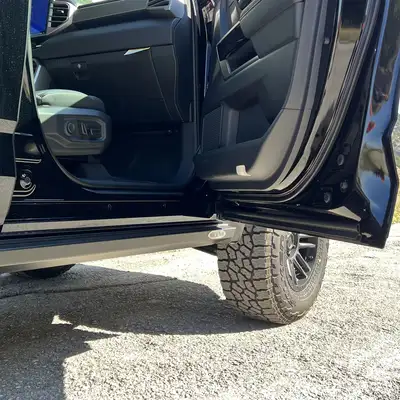 Rock-Slide Engineering Tundra Rock Sliders Drivers Side Sub Part For 22-24 Toyota Tundra Black Powdercoat Steel Rock Slide Engineering