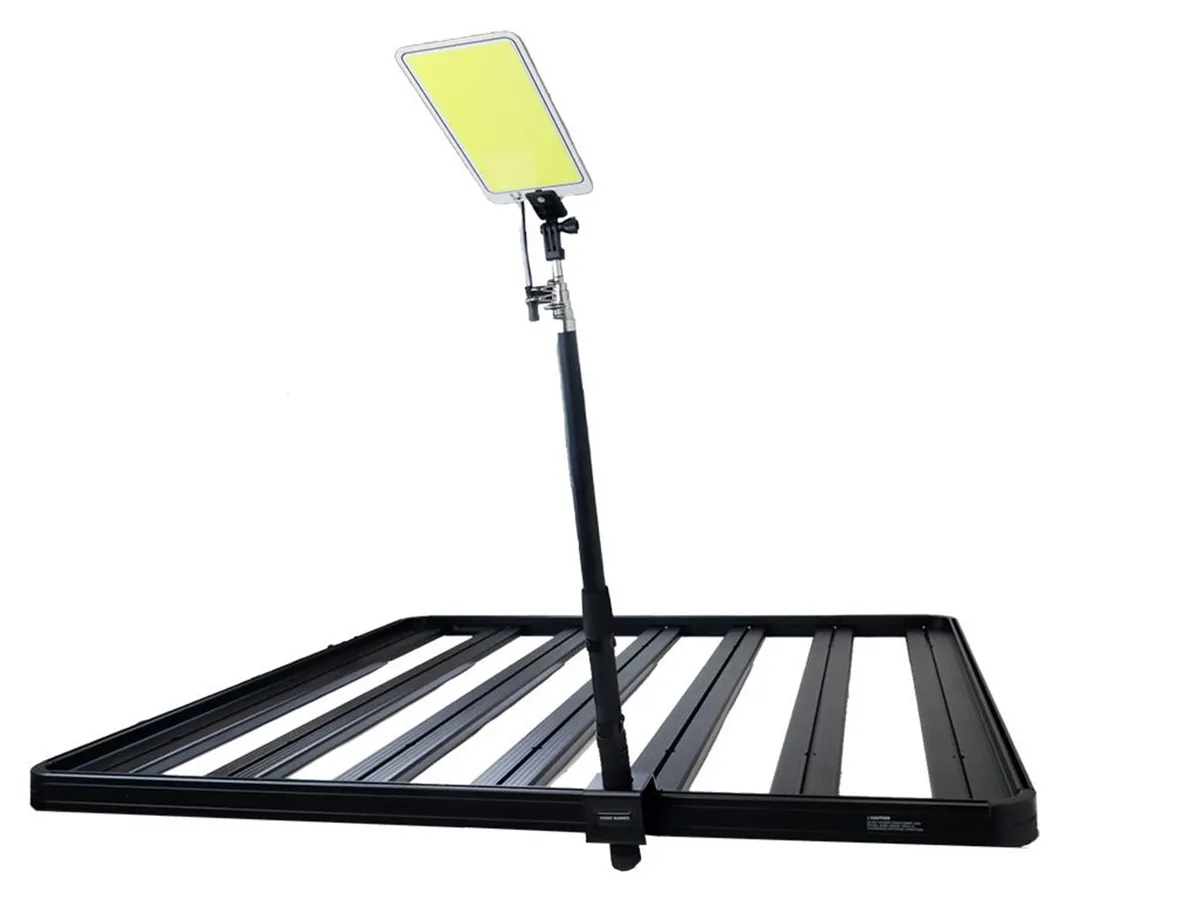 Telescopic Camp Light Rack Bracket; Black Powder Coated; Steel; product image