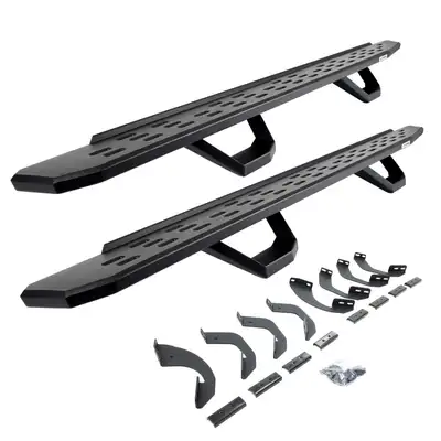 Go Rhino Go Rhino 6964368720PC - RB30 Running Boards with Mounting Brackets & 2 Pairs of Drops Steps Kit - Textured Black