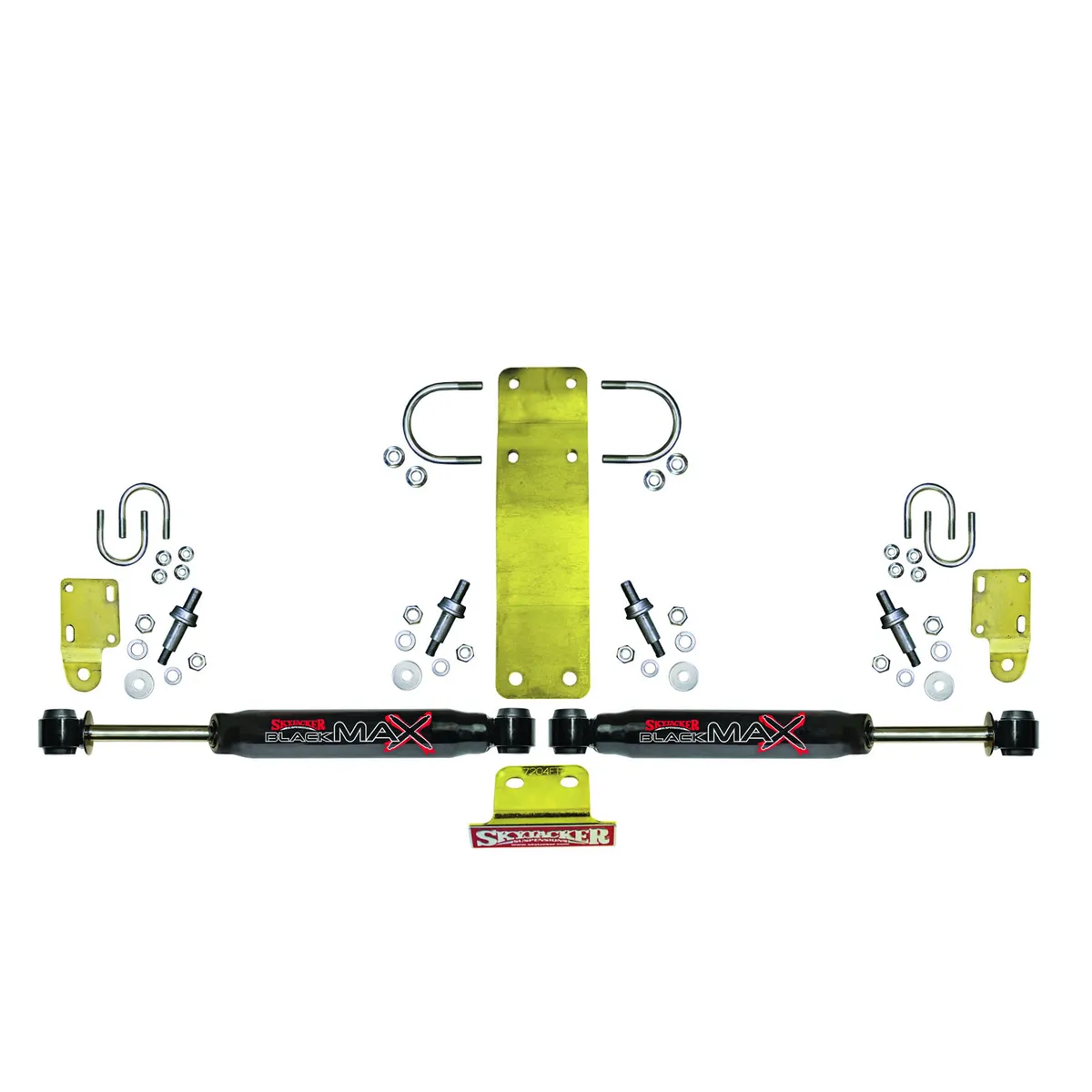 Steering Stabilizer Dual Kit Incl. Black Max Steering Dampners Brackets Hardware For Use w/OEM Diameter Tie Rod Black Skyjacker product image
