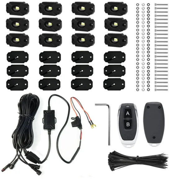 NEW - 12pc Ultra Bright White 14000 Lumen LED Rock Light Crawler Kit with Seven Fade and Strobe Patterns Race Sport Lighting product image