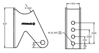 Ridetech Ridetech 90000159 Tri Link axle bracket, uncoated. For 3 axle housing.