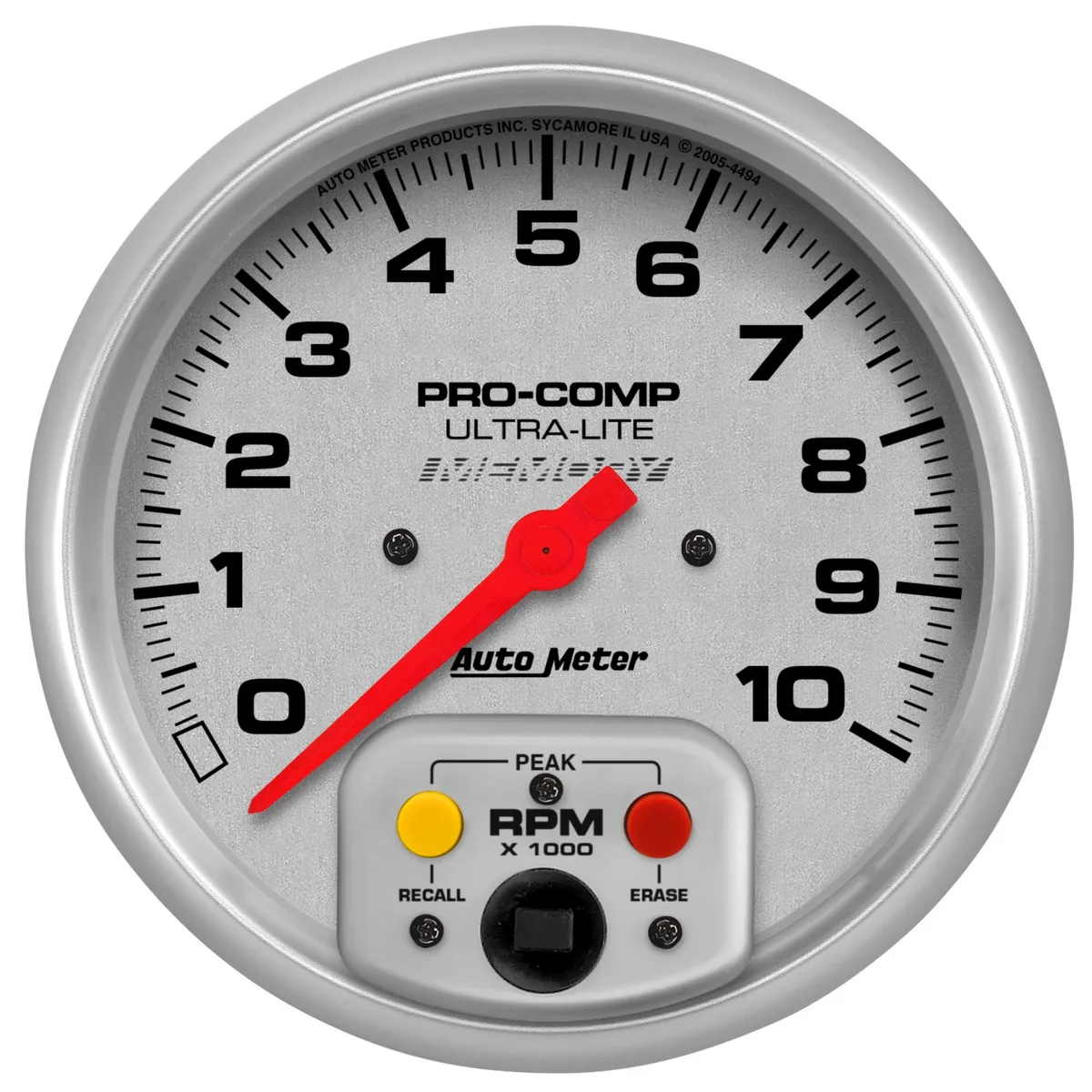 5in. In-Dash Tachometer; 0-10;000 Rpm; Ultra-Lite W/Memory product image