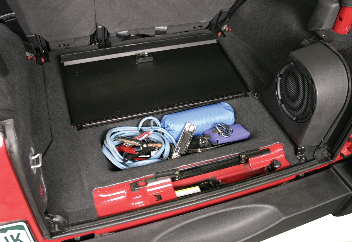 In-Floor Locking Cargo Lid - '07-18 Wrangler JK (Black; Standard Key) product image