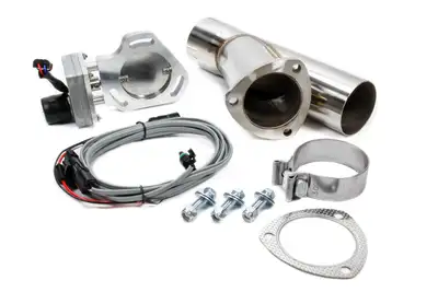 Pypes Performance exhaust Y Exhaust Electric Dump Cutout 3 in Hardware Incl Natural Aluminum And 304 Stainless Steel Pypes Exhaust