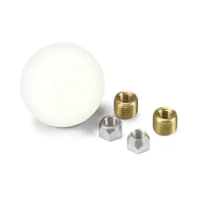 Lokar Auto Transmission Shifter Knob; For Lokar Shifter Knob Adapter; 2.25 in.; Incl. 3/8-16 And 3/8-24 Inserts/Hardware; White;