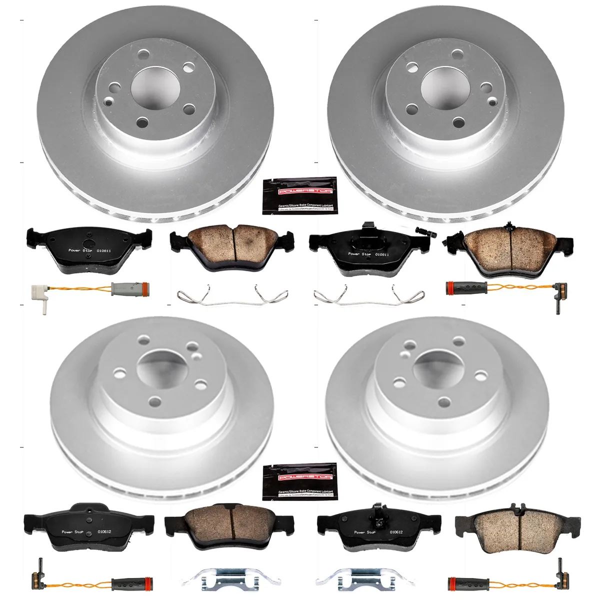 Z23 Sport Geomet Coated Rotor Kit For European Vehicles: Genuine Geomet Fully Coated Rotors; Carbon-Fiber Ceramic Pads W/Hardware; Pad Sensors product image