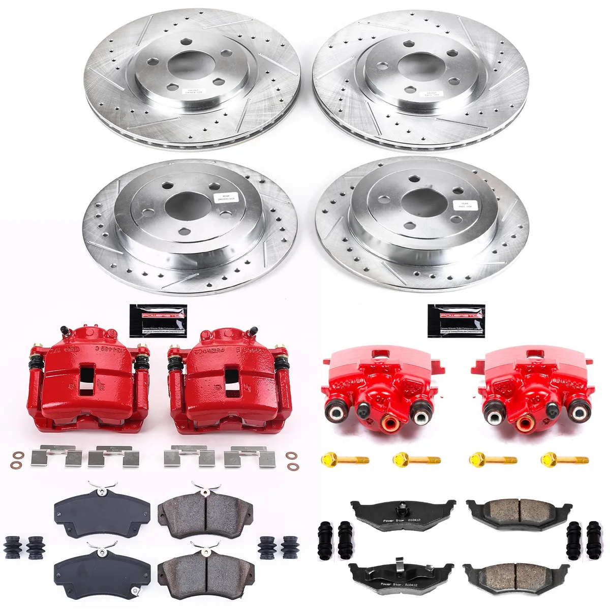Z23 Evolution Sport Upgrade Kit: Drilled/Slotted Rotors; Carbon-Fiber Ceramic Pads; Powder Coated Calipers product image