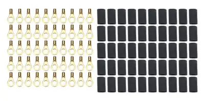 Quickcar Racing Ring Terminal #10 16-22 Ga w/Heat Shrink 50pk