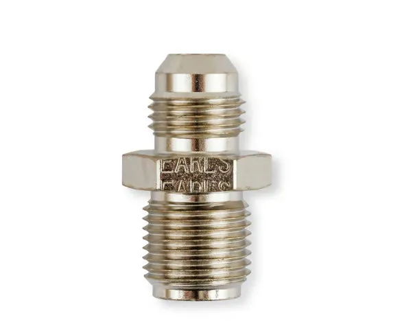 Earl's 11/16"-18 Inverted Flare Male w/ Long Thread to AN -6 Male Adapter Fitting - Nickel Plated Steel product image