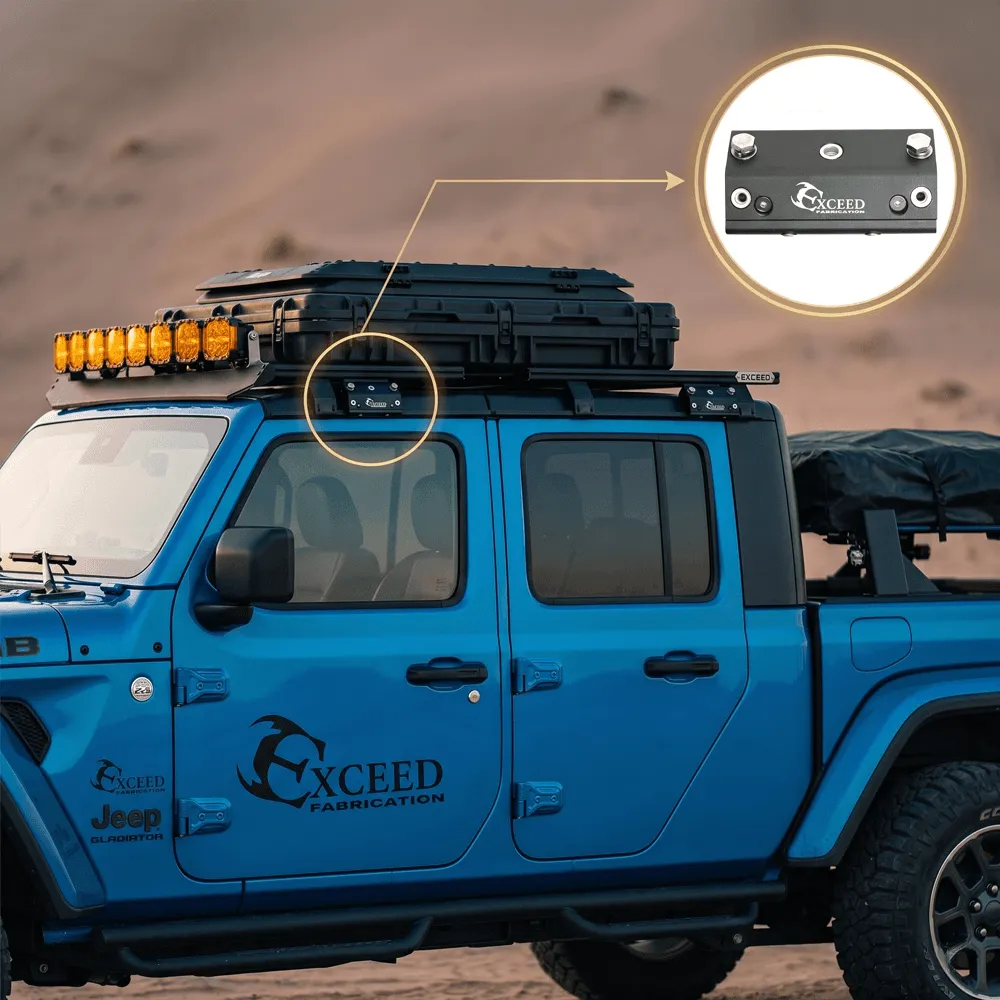 LED Factory Mart Exceed Fabrication™ No-Drill Rain Gutter Pod Light Bracket Kit for 2018+ Jeep Wrangler JL & Gladiator JT Hardtop