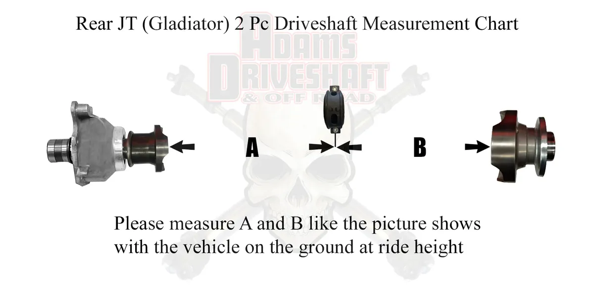 Adams Driveshaft JT Gladiator Rear 2 Piece 1350 cv Driveshaft product image