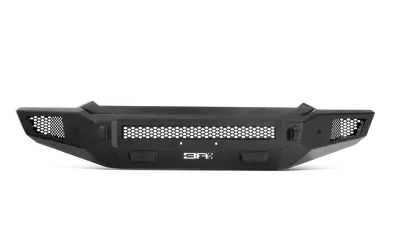 Body Armor Ambush Series Front Bumper; 3/16 And 1/4 in. Roll Steel; Non Winch; 30 in. Dual Row/4 Cube Style LED Light Mount; Black; Steel;
