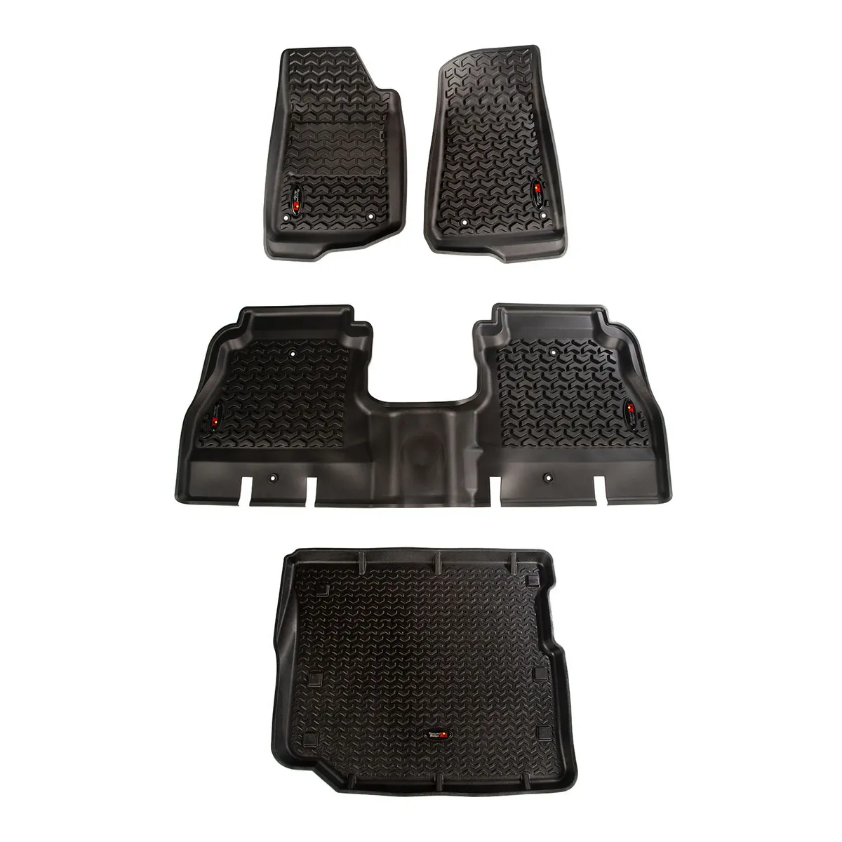 Rugged Ridge Floor Liner Kit Front/Rear/Cargo; 1818 Jeep Wrangler Unlimited Jlu