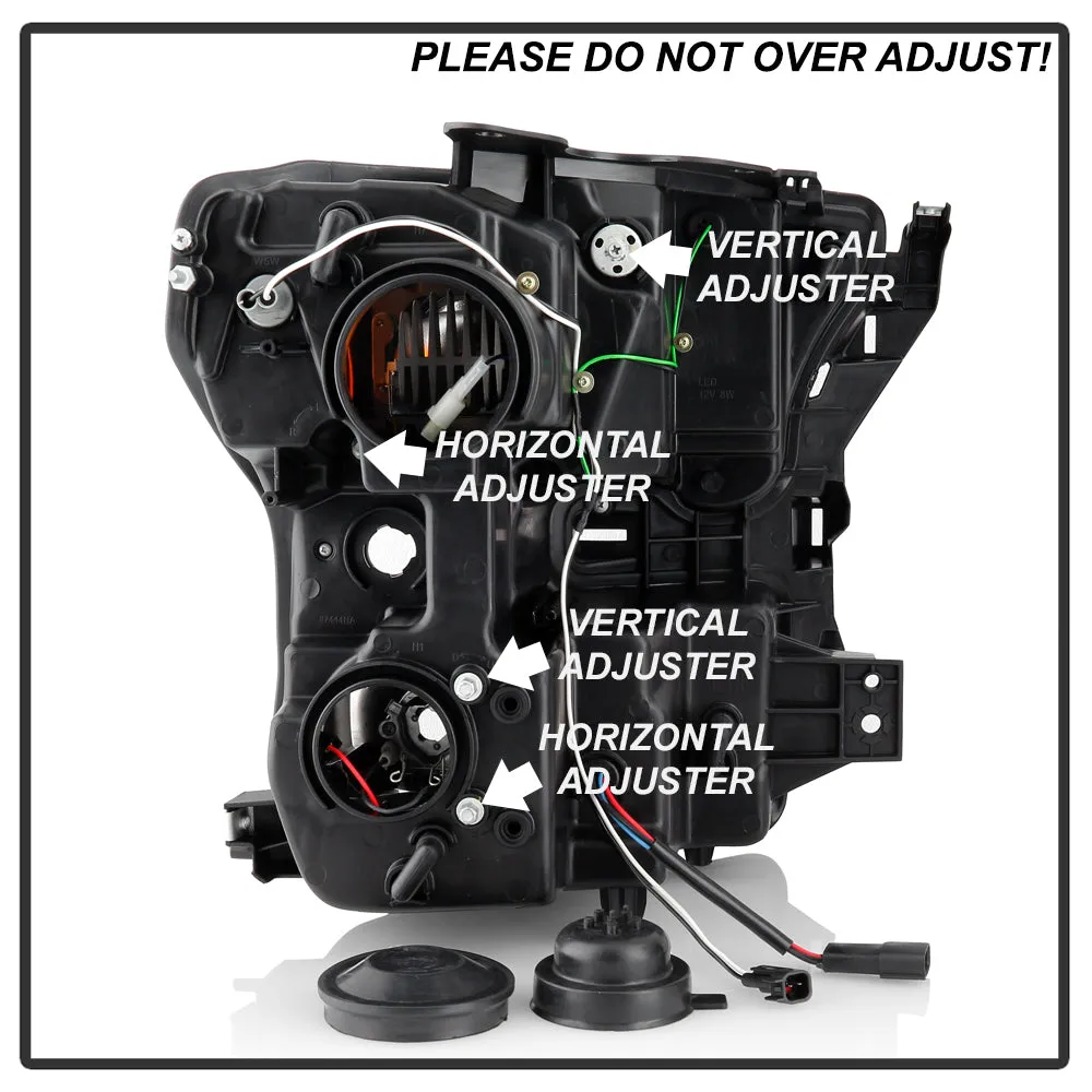 ( Spyder Platinum ) Ford F150 2015-2017 Halogen Model Only ( do Not Fit Factory LED Model ) High-Power LED Module (Low Beam) Equipped Headlights - Black - Low Beam: LED (Included) - High Beam: - Turn Signal: product image
