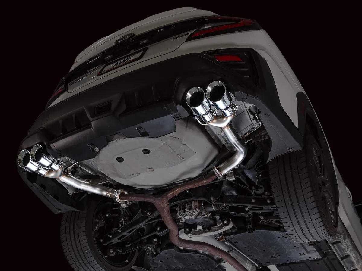 AWE Track Edition Axleback Exhaust for VB Subaru WRX - Diamond Black Tips 3020-43424 product image