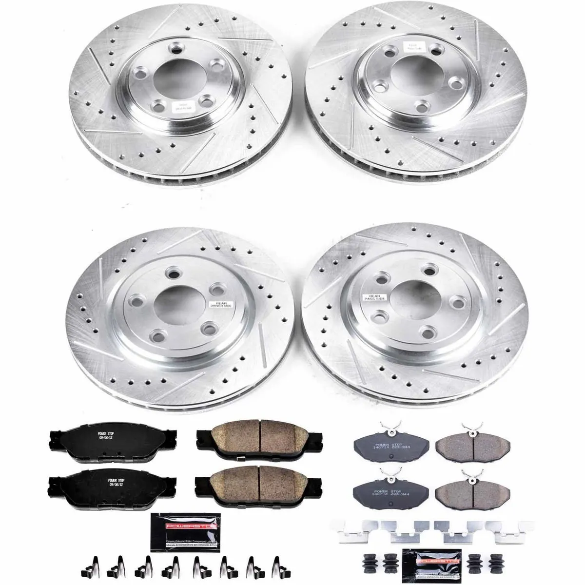 Z23 Evolution Sport Upgrade Kit: Drilled/Slotted Rotors; Carbon-Fiber Ceramic Pads W/Hardware product image
