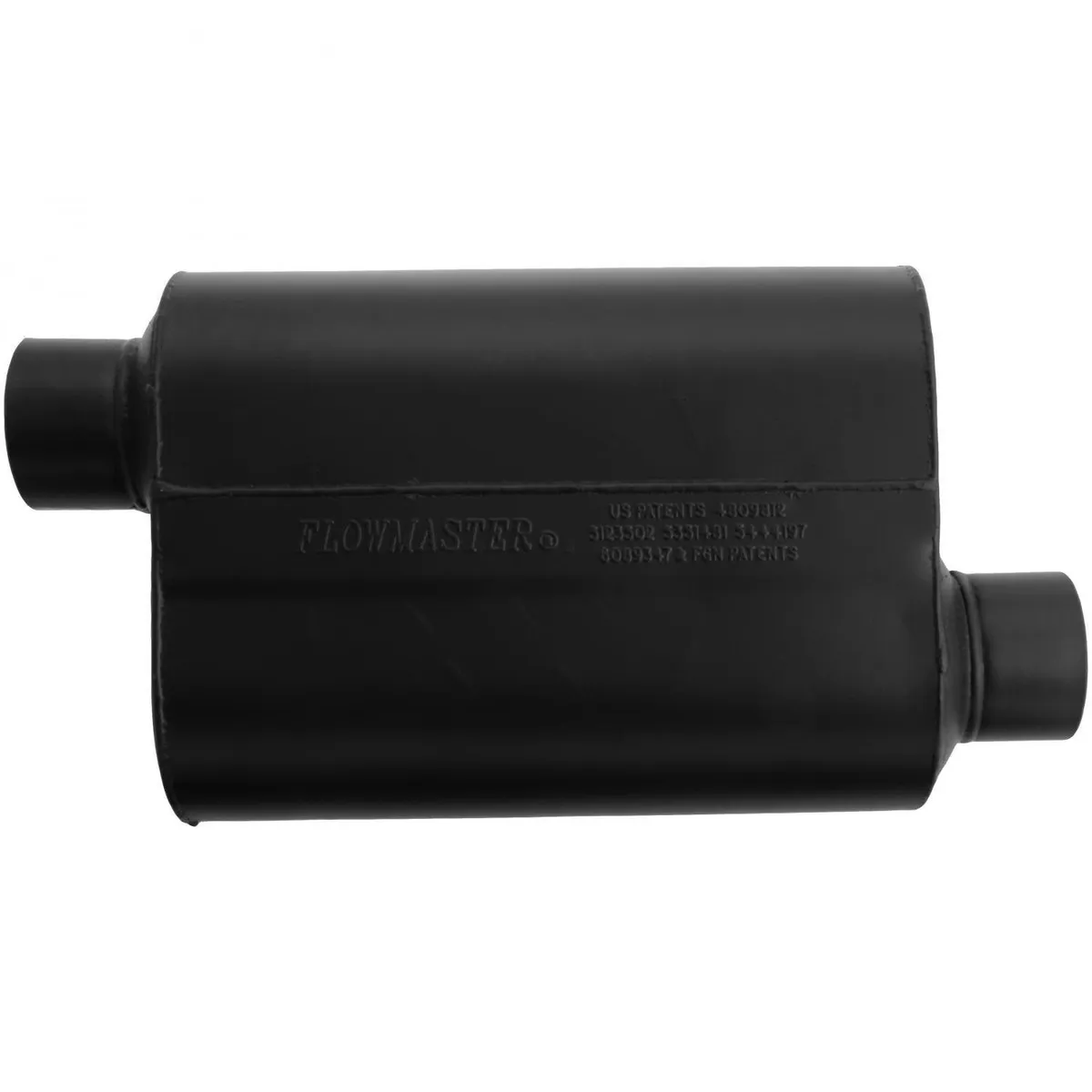 Super 40 Series Muffler 3.00in IN (O) / OUT (O) Opposite Side Offsets: ea 16 Gauge Aluminized Steel product image