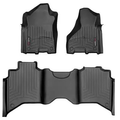 Weathertech WeatherTech 2019 - 2024 Dodge Ram Truck 2500/3500 Black Front and Rear Floorliners 441545-1-6